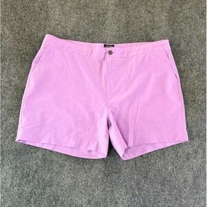Faherty Shorts All Day Stretch Drawstring Purple Mens Polyester Blend Size 40